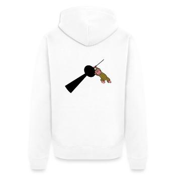 Berlin Berlin TV Tower Monkey Ape Monkey 3c - Unisex Premium Organic Zip Hoodie - white - Back - Thijin (182cm)