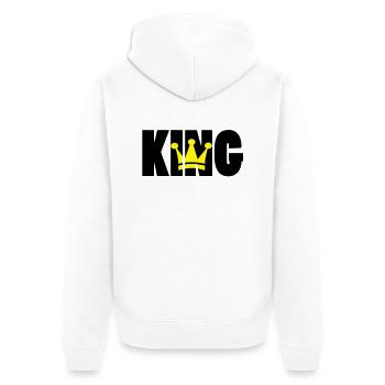 KING ! - Unisex Premium Organic Zip Hoodie - white - Back - Thijin (182cm)