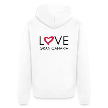 love cran canaria - Unisex Premium Organic Zip Hoodie - white - Back - Thijin (182cm)