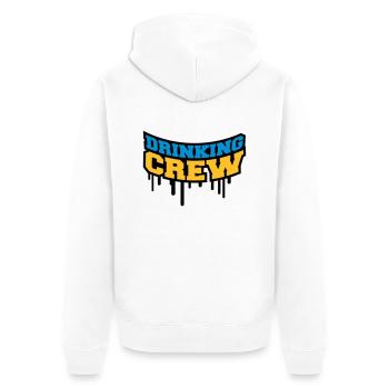 Drinking Crew Graffiti - Unisex Premium Bio Zip Hoodie - Weiß - Hinten - Thijin (182cm)