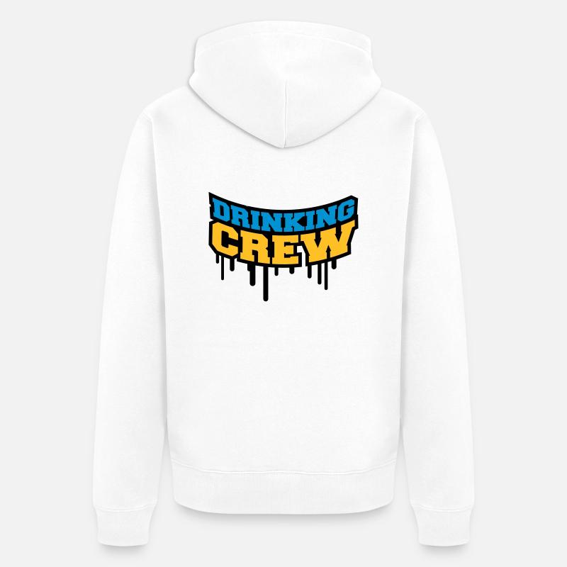 Drinking Crew Graffiti - Unisex Premium Organic Zip Hoodie - white