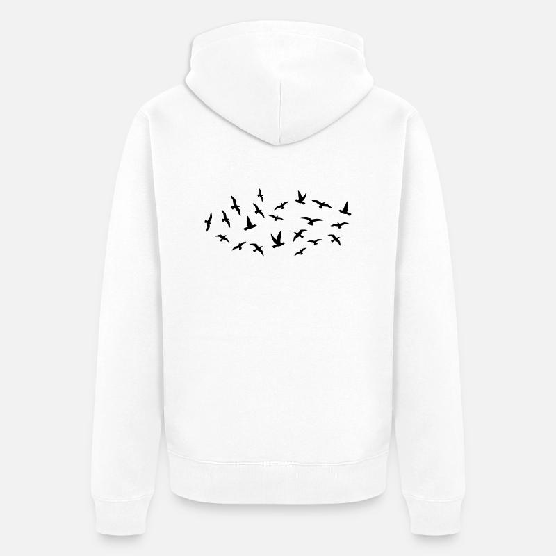 Oiseaux - Veste à capuche bio Premium Unisexe - blanc
