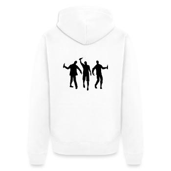 Drunk Zombies - Unisex Premium Organic Zip Hoodie - white - Back - Thijin (182cm)