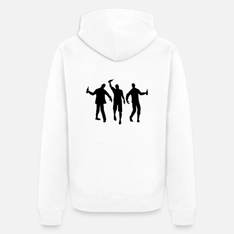 Drunk Zombies - Veste à capuche bio Premium Unisexe - blanc