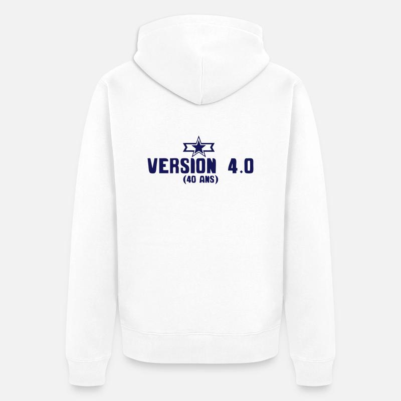 40 ans version anniversaire etoile - Veste à capuche bio Premium Unisexe - blanc