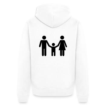 Familie - Unisex Premium Bio Zip Hoodie - Weiß - Hinten - Thijin (182cm)