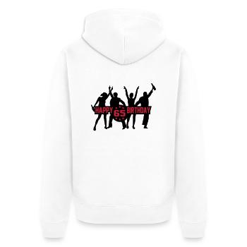 65 - Unisex Premium Bio Zip Hoodie - Weiß - Hinten - Thijin (182cm)