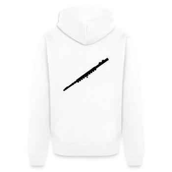 Flöte - Unisex Premium Bio Zip Hoodie - Weiß - Hinten - Thijin (182cm)