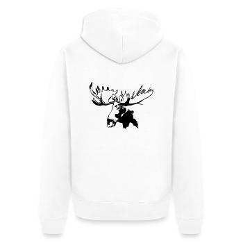 moose - elk - hunting - hunter - Unisex Premium Organic Zip Hoodie - white - Back - Thijin (182cm)