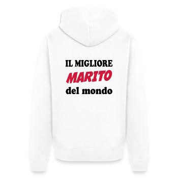 Il migliore marito del mondo 111 - Unisex Premium Bio Zip Hoodie - Weiß - Hinten - Thijin (182cm)
