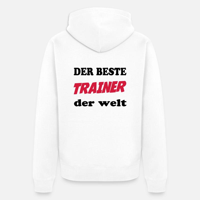 Der beste trainer der welt - Unisex Premium Bio Zip Hoodie - Weiß