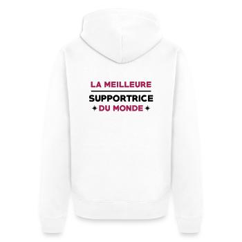 Supporter / Supportrice / Sport / Supporteur - Veste à capuche bio Premium Unisexe - blanc - Dos - Thijin (182cm)