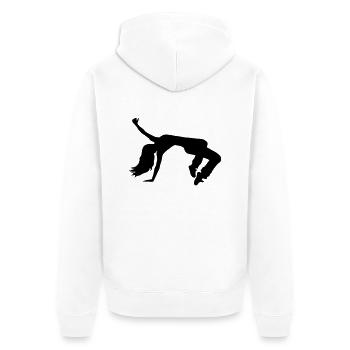 Breakdance - Unisex Premium Bio Zip Hoodie - Weiß - Hinten - Thijin (182cm)