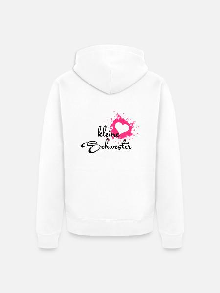 Kleine Schwester - Unisex Premium Organic Zip Hoodie - white