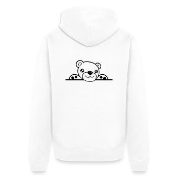 versteckt mauer wand text rahmen umrandung schild - Unisex Premium Bio Zip Hoodie - Weiß - Hinten - Thijin (182cm)