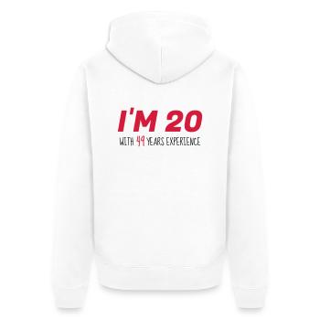 69 - Birthday - Anniversaire - Geburtstag - Humor - Unisex Premium Organic Zip Hoodie - white - Back - Thijin (182cm)