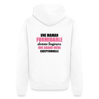 une grand mère exceptionnelle - Unisex Premium Bio Zip Hoodie - Weiß - Hinten - Thijin (182cm)