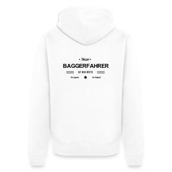 Bester Baggerfahrer - Unisex Premium Bio Zip Hoodie - Weiß - Hinten - Thijin (182cm)