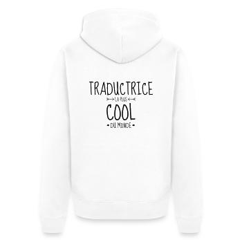 traducteur / traduction / traductrice / traduire - Veste à capuche bio Premium Unisexe - blanc - Dos - Thijin (182cm)