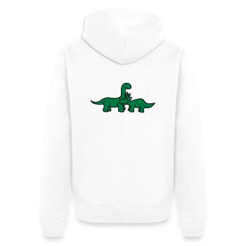 langhals 2 freunde team paar triceratops hörner sü - Unisex Premium Bio Zip Hoodie - Weiß - Hinten - Thijin (182cm)