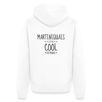 Martinique / 972 / Martiniquais / Martiniquaise - Veste à capuche bio Premium Unisexe - blanc - Dos - Thijin (182cm)