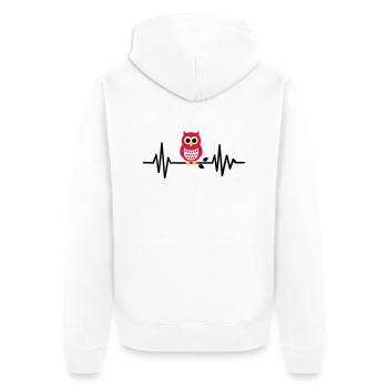 Eule - Unisex Premium Bio Zip Hoodie - Weiß - Hinten - Thijin (182cm)