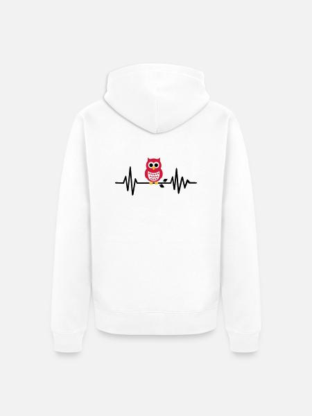 Eule - Unisex Premium Bio Zip Hoodie - Weiß