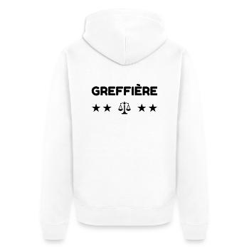 Urkundsbeamte / Clerk / Registrierung / Gericht - Unisex Premium Bio Zip Hoodie - Weiß - Hinten - Thijin (182cm)