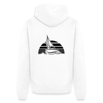 soleil coucher de soleil lever du soleil bateau à - Veste à capuche bio Premium Unisexe - blanc - Dos - Thijin (182cm)