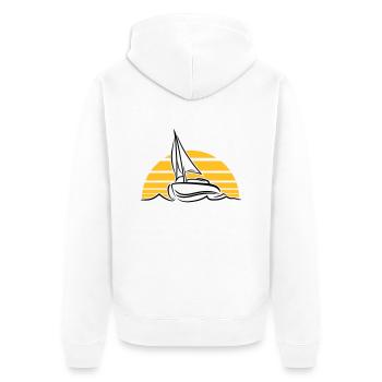 soleil coucher de soleil lever du soleil bateau à - Veste à capuche bio Premium Unisexe - blanc - Dos - Thijin (182cm)