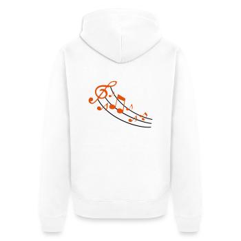 music notes design - Unisex Premium Bio Zip Hoodie - Weiß - Hinten - Thijin (182cm)