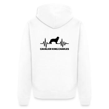 Cavalier King Charles - Unisex Premium Organic Zip Hoodie - white - Back - Thijin (182cm)