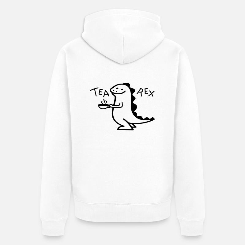 Dino comme thé Rex (b) - Veste à capuche bio Premium Unisexe - blanc