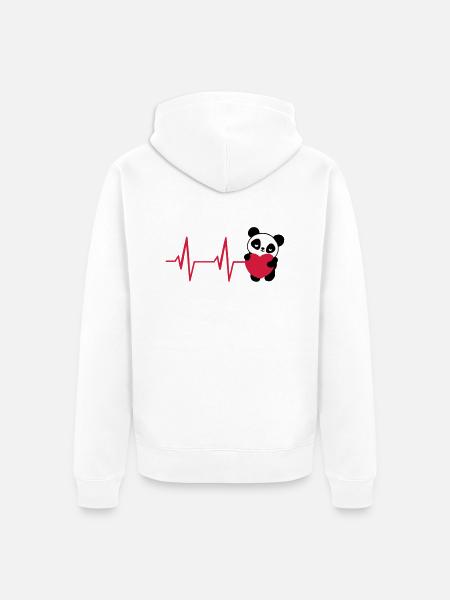 ECG Panda - Unisex Premium Organic Zip Hoodie - white