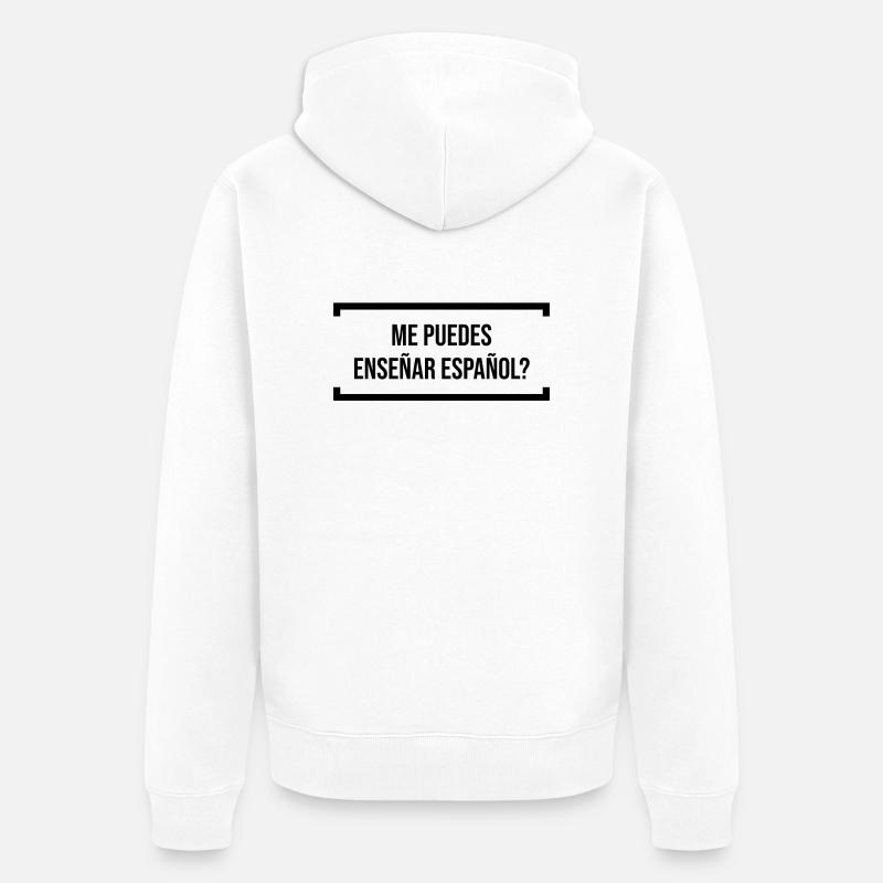 Peut-tu m'apprendre l'espagnol? - Veste à capuche bio Premium Unisexe - blanc