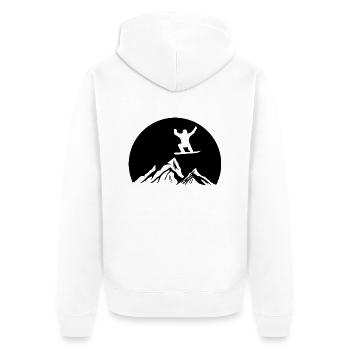 Snowboard Snowboarder - Unisex Premium Bio Zip Hoodie - Weiß - Hinten - Thijin (182cm)