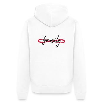 Symbol Unendlich Familie - Unisex Premium Bio Zip Hoodie - Weiß - Hinten - Thijin (182cm)