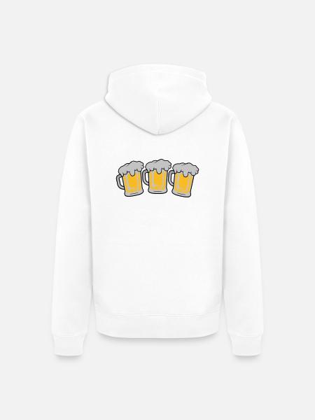 3 Maßkrug - Unisex Premium Organic Zip Hoodie - white
