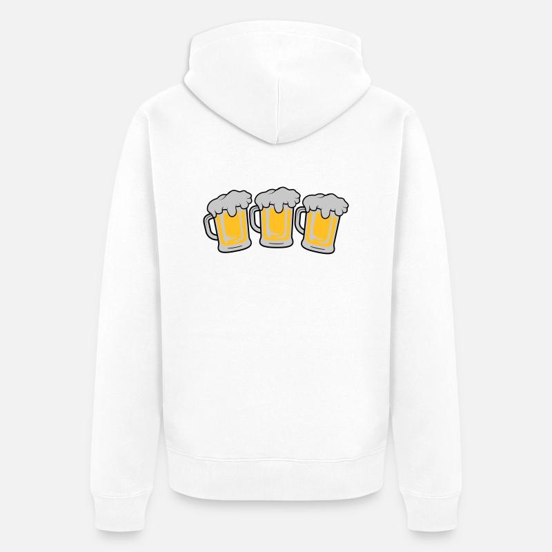 3 Maßkrug - Unisex Premium Bio Zip Hoodie - Weiß