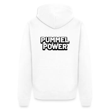 pummel power - Unisex Premium Bio Zip Hoodie - Weiß - Hinten - Thijin (182cm)
