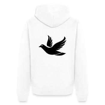 Fliegende Taube im Himmel - Illustration - Unisex Premium Bio Zip Hoodie - Weiß - Hinten - Thijin (182cm)