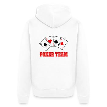 Équipe de poker - Veste à capuche bio Premium Unisexe - blanc - Dos - Thijin (182cm)