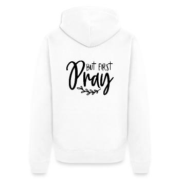 Premièrement : Priez - Veste à capuche bio Premium Unisexe - blanc - Dos - Thijin (182cm)