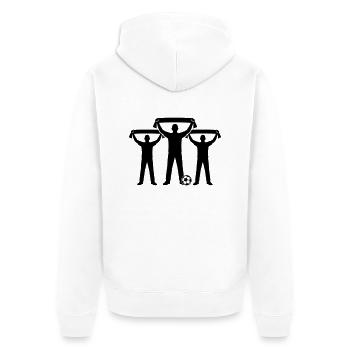 Fussball Fan Silhouette - Unisex Premium Bio Zip Hoodie - Weiß - Hinten - Thijin (182cm)