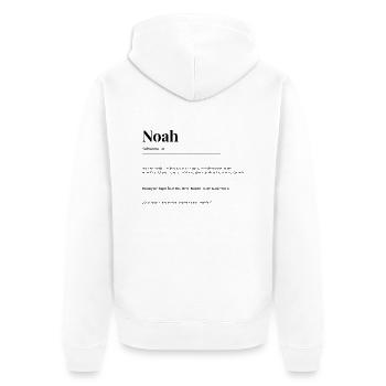 Noah - Unisex Premium Bio Zip Hoodie - Weiß - Hinten - Thijin (182cm)