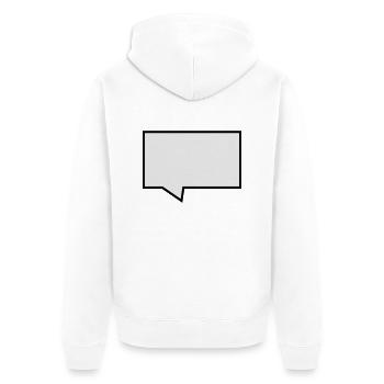 Sprechblase - Unisex Premium Bio Zip Hoodie - Weiß - Hinten - Thijin (182cm)