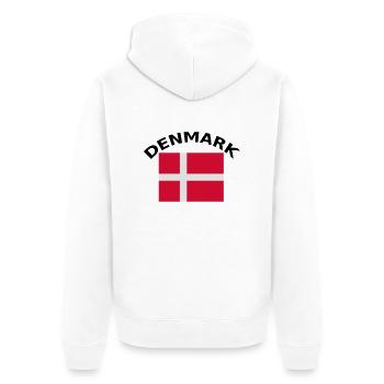 Danemark, Danemark, drapeau, drapeau - Veste à capuche bio Premium Unisexe - blanc - Dos - Thijin (182cm)