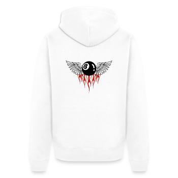 8 ball - Unisex Premium Organic Zip Hoodie - white - Back - Thijin (182cm)