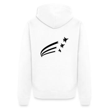 bzuunvvw - Unisex Premium Bio Zip Hoodie - Weiß - Hinten - Thijin (182cm)