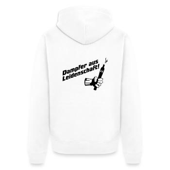 Leidenschaft - Unisex Premium Bio Zip Hoodie - Weiß - Hinten - Thijin (182cm)